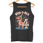 4 Geburtstag Party Junge Cooles Trex Dino 4 Jahre Alt Tank Top