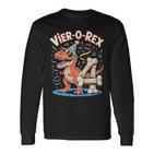4 Geburtstag Party Junge Cooles Trex Dino 4 Jahre Alt Langarmshirts