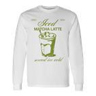 Iced Matcha Latte X Grüner Eiskaffee Eis Matcha Back Langarmshirts