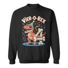 4 Geburtstag Party Junge Cooles Trex Dino 4 Jahre Alt Sweatshirt