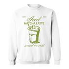 Iced Matcha Latte X Grüner Eiskaffee Eis Matcha Back Sweatshirt