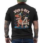 4 Geburtstag Party Junge Cooles Trex Dino 4 Jahre Alt T-Shirt mit Rückendruck
