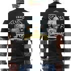 Weltfischbrötchentag 2025 Möwe Fischbrötchen Hafenbecken T-Shirt mit Rückendruck