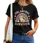 Inappropriate Dark Humor & Offensive Crew Clothing Chlamydiaurvivor Cat Meme Peinlicher Erwachsenen-Humor Für Männer & Frauenchwarz mall Kurzarm Klassisch Meme- T-shirt Frauen