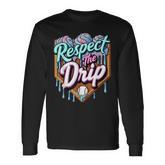 Baseball Drip For Boys Ice Cream Baseball Drip Youth Boys Long Sleeve T-Shirt