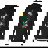 Guitar Lake Reflections Forest Pine Tree Moon Camp Guitarist Long Sleeve T-Shirt