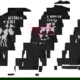 Pink Bow Twinning With My Bestie Twin Matching Twins Friends Long Sleeve T-Shirt