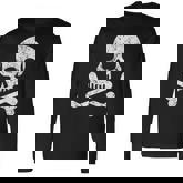 Skull Crossbones Skeleton Jolly Roger Flag Halloween Long Sleeve T-Shirt