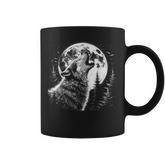 Graphic Wolf Howling Moon Forest Nature Wildlife Animal Coffee Mug