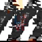 Giraffe Love 4Th Of July Usa Flag Giraffe Women Women Hoodie