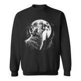 Graphic Wolf Howling Moon Forest Nature Wildlife Animal Sweatshirt