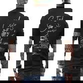 Coastal Cowgirl Surfing Waves Beach Adventure Men's T-shirt Back Print