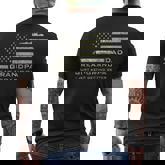 Dad Grandpa Great Grandpa American Flag Fathers Day 4 July Men's T-shirt Back Print