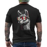 Peru Alpaca Portrait Sunglasses Peruvian Flag Peruvian Pride Men's T-shirt Back Print