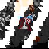 American Flag Bow Tie 4Th Of July Girls Patriotic Cute Bow Women Sweatshirt