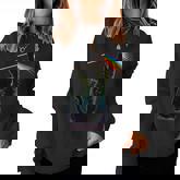 Black Cat Rainbow Light Prism Science Lover Physics Lgbt Women Sweatshirt