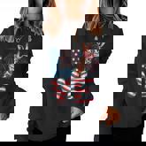 Giraffe Love 4Th Of July Usa Flag Giraffe Women Women Sweatshirt