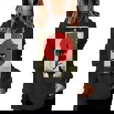 Japanese Samurai Girl Black Cat Ukiyo-E Katana Vintage Women Sweatshirt