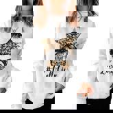 Lolli Life Bleached Leopard Messy Bun Mother's Day Women Sweatshirt