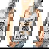 Lolli Life Bleached Leopard Messy Bun Mother's Day Women Tank Top