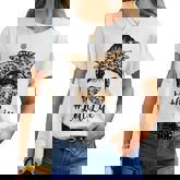 Lolli Life Bleached Leopard Messy Bun Mother's Day Women T-shirt