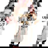 Lolli Life Bleached Leopard Messy Bun Mother's Day Women's Oversized Comfort T-shirt