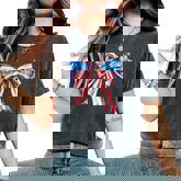 American Flag Bow Tie 4Th Of July Girls Patriotic Cute Bow Women's Oversized Comfort T-Shirt