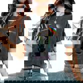 Black Cat Rainbow Light Prism Science Lover Physics Lgbt Women's Oversized Comfort T-Shirt