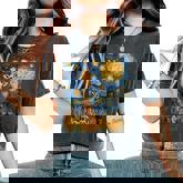 Cute Giraffe Africa Van Gogh Style Starry Night Women's Oversized Comfort T-Shirt