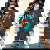 F-Caw-F Rooster Chicken Farm Animal Humor Bird Lovers Women's Oversized Comfort T-Shirt