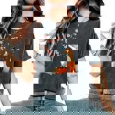 Fox Japanese Cherry Blossom Sakura Tree Kawaii Girls Women Women's Oversized Comfort T-Shirt