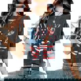 Giraffe Love 4Th Of July Usa Flag Giraffe Women Women's Oversized Comfort T-Shirt