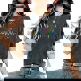 Heartbeat Cat For Silhouette Cute Cat Tie Dye Lover Women's Oversized Comfort T-Shirt