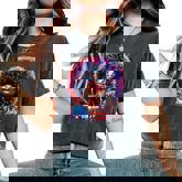 Melanin Afro African Happy 4Th Of July Black Girl Us Flag Women's Oversized Comfort T-Shirt