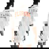 Vintage Florida Florida Retro Blue Orange Fl Women's Oversized Comfort T-Shirt Back Print
