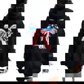 American Flag Bow Tie 4Th Of July Girls Patriotic Cute Bow Women Oversized Hoodie Back Print