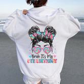 Bruh It's My 8Th Birthday Girl Eight 8 Years Old Birthday Women Oversized Hoodie Back Print