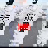 Retro Y2k Emo Scene Costume Graphic Face Women Women Oversized Hoodie Back Print