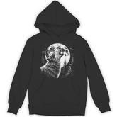 Graphic Wolf Howling Moon Forest Nature Wildlife Animal Hoodie