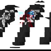 American Flag Bow Tie 4Th Of July Girls Patriotic Cute Bow T-Shirt