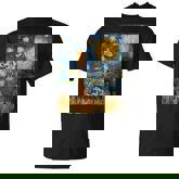 Cute Giraffe Africa Van Gogh Style Starry Night T-Shirt