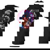 Melanin Afro African Happy 4Th Of July Black Girl Us Flag T-Shirt