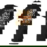 Retro Checkered Mama Pumpkin Flower Fall Autumn Halloween T-Shirt