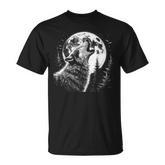 Graphic Wolf Howling Moon Forest Nature Wildlife Animal T-Shirt