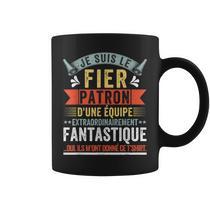 Lot De 2 Tasses "Je Suis Le Patron / Je Suis La Patronne" - En Céramique Blanche, Neuves