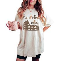 Acheter T-shirt Limoncello La Dolce Vita Italie T-shirt Citron Femme Manches Courtes Col Rond T-shirts T-shirt Graphique Rétro Cadeau pour les Amateurs de Citron