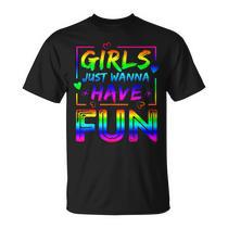 Awesome 80'S Girls Just Wanna Have Fun 1980S Women Oversized Hoodie Back Print - UK