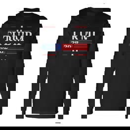 Trump 2028 Flag President Pro Trump 2028 American Flag Langarmshirts - Seseable