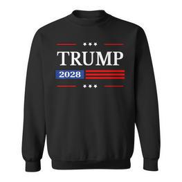 Trump 2028 Flag President Pro Trump 2028 American Flag Sweatshirt - Seseable