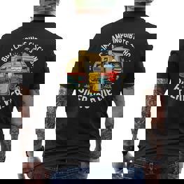 Beim Camping Gibtschon Bierorier Camper Wohnwagen T-Shirt mit Rückendruck - Seseable